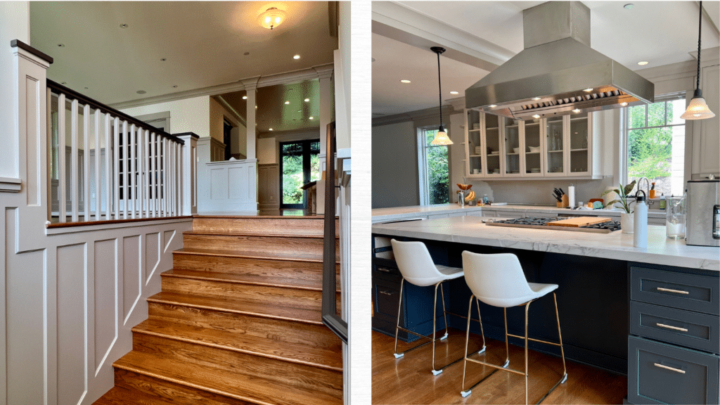 A kitchen and living room painted by Sound Painting Solutions